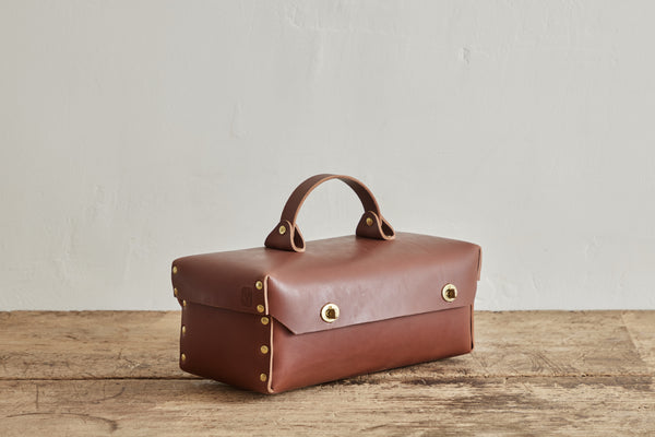 Medium Leather Tool Box in Brown