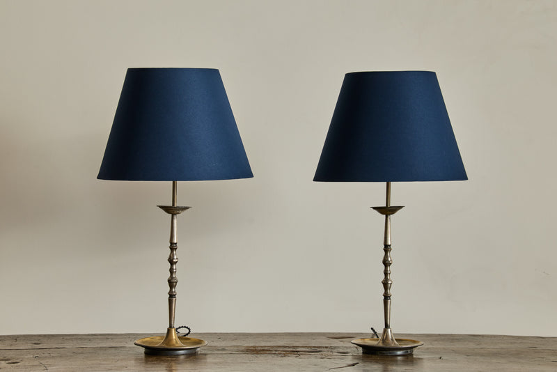 Pair of Silver Table Lamps