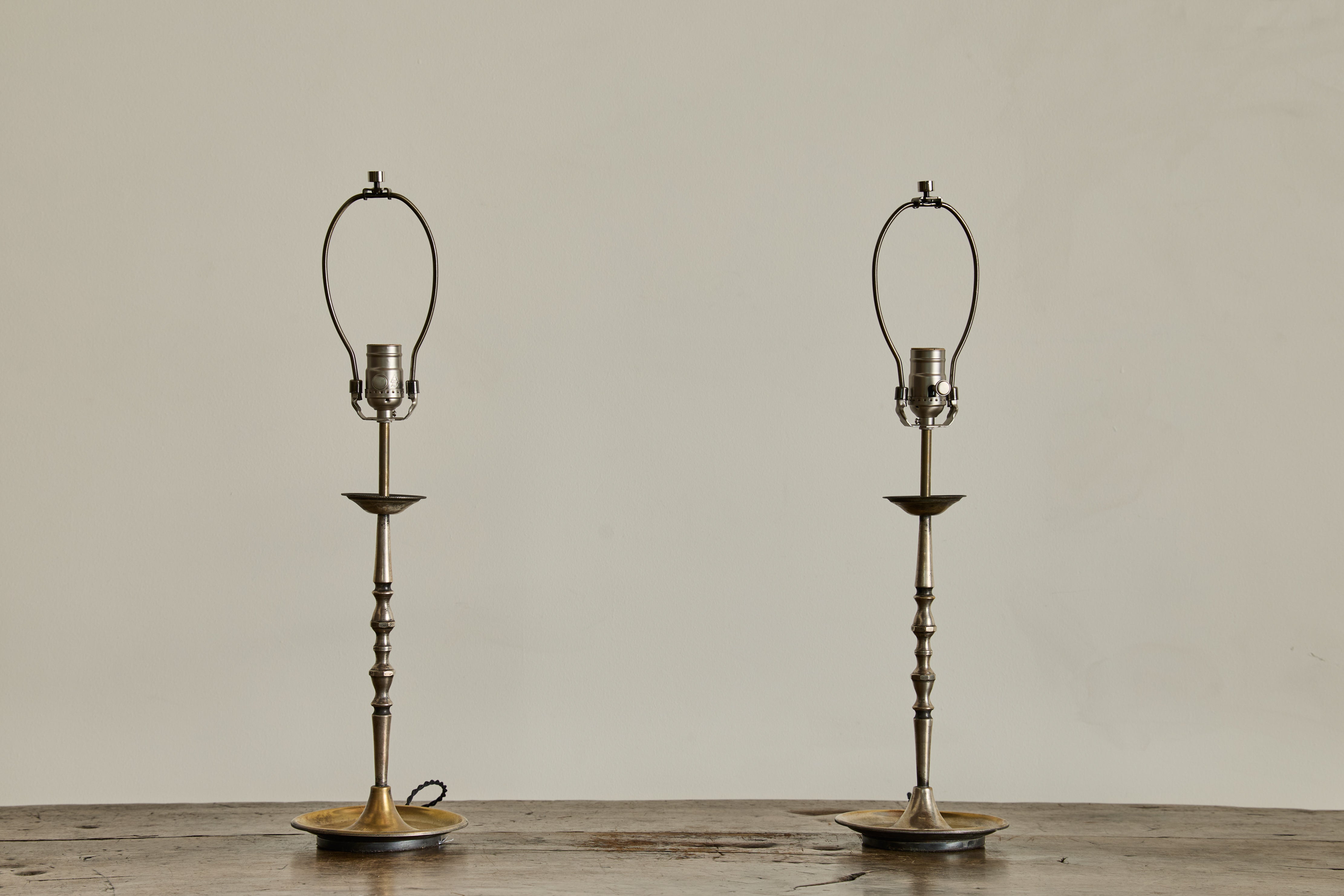 Pair of Silver Table Lamps