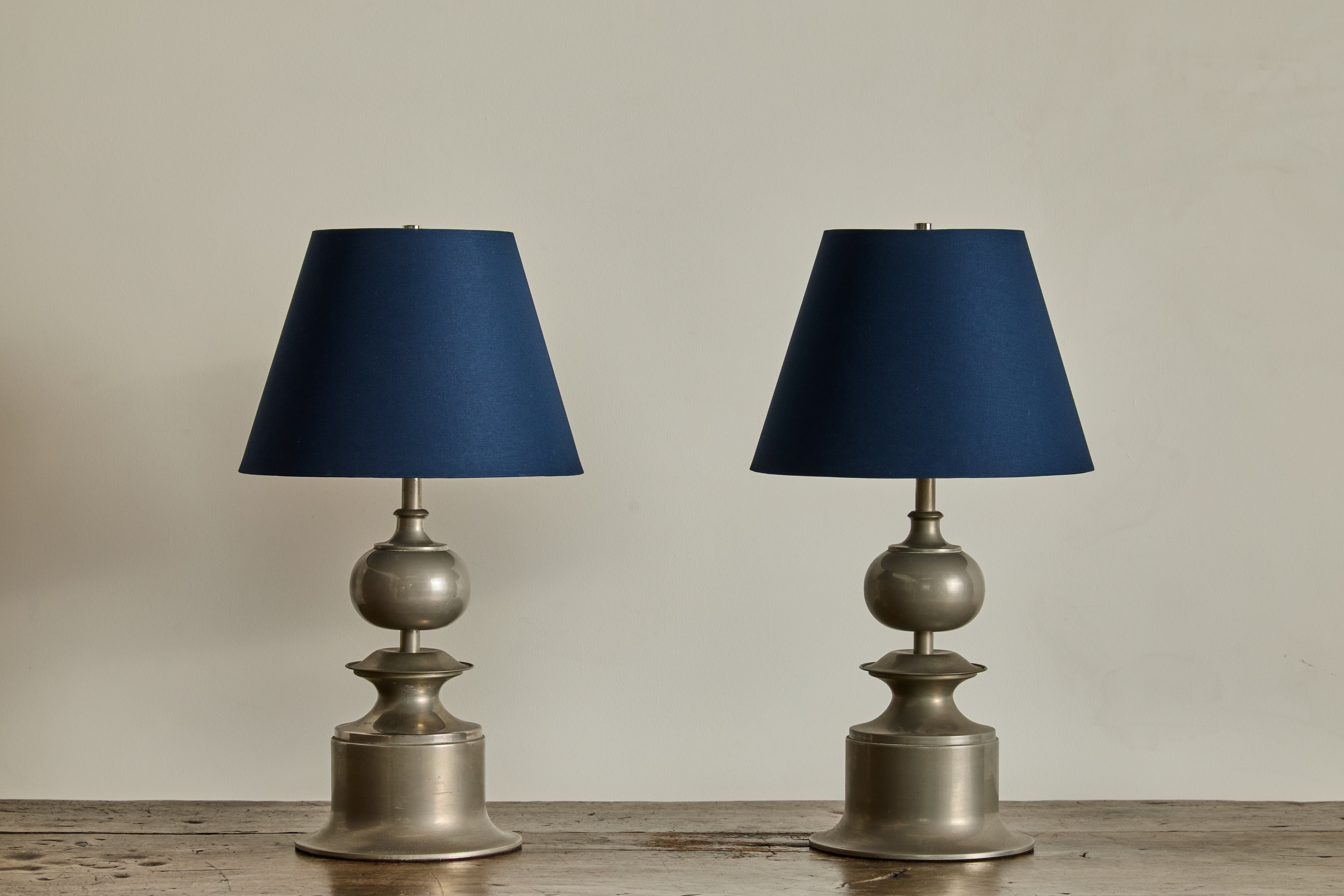 Pair of Nickel Table Lamps (LA)