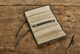 Black Leather Jewelry Roll