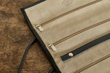 Black Leather Jewelry Roll