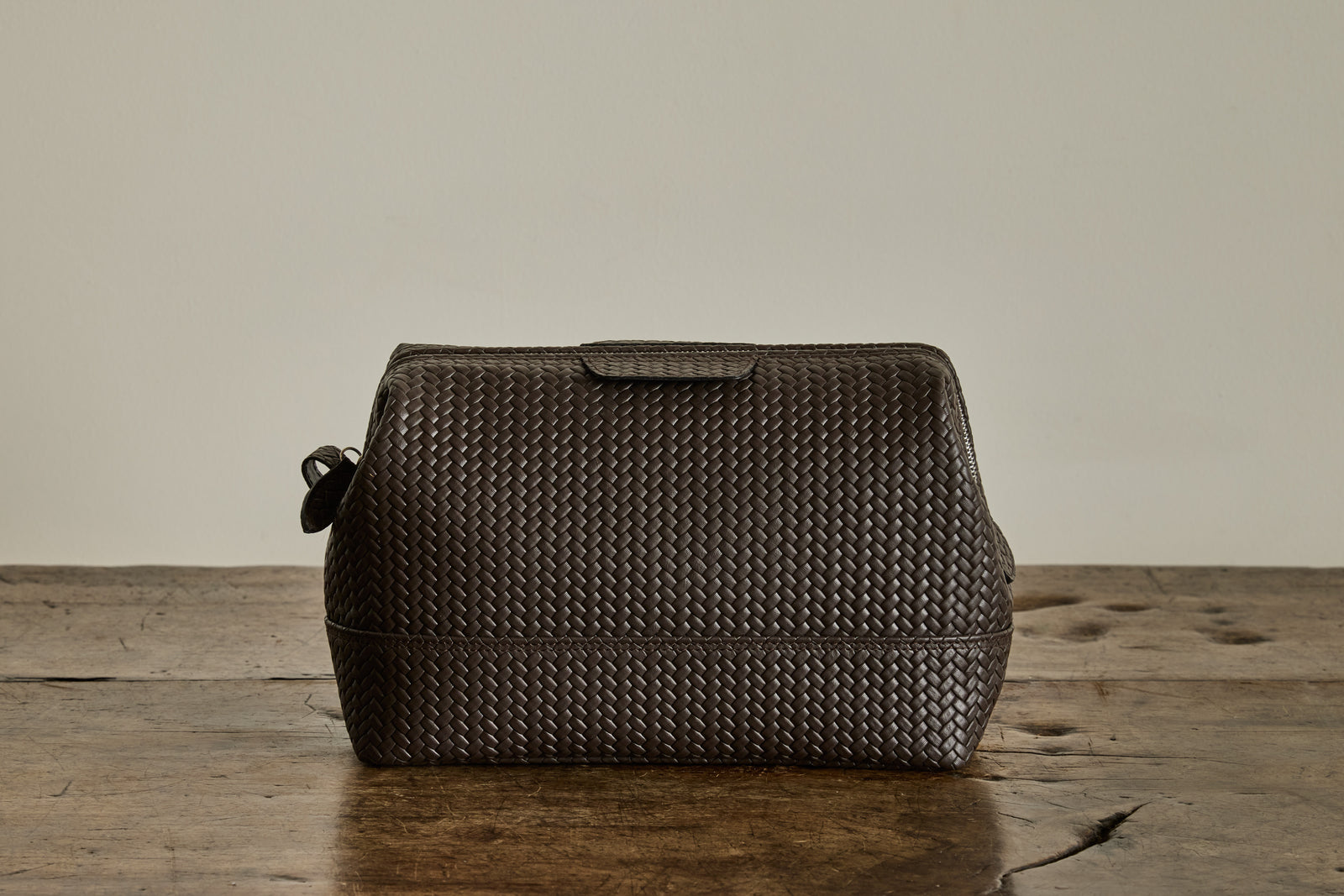 Brown Leather Washbag – Nickey Kehoe