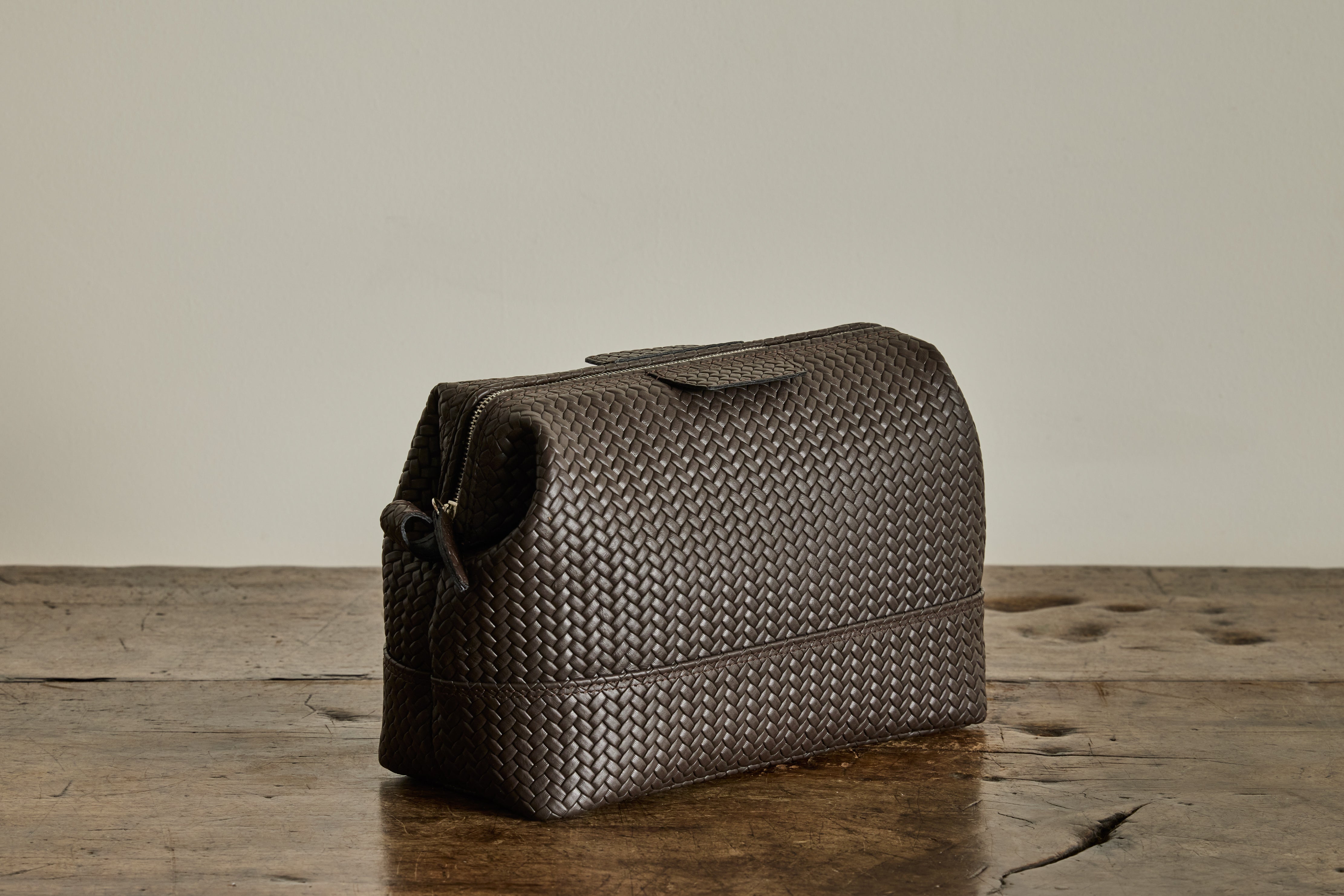 F. Hammann Brown Leather Washbag