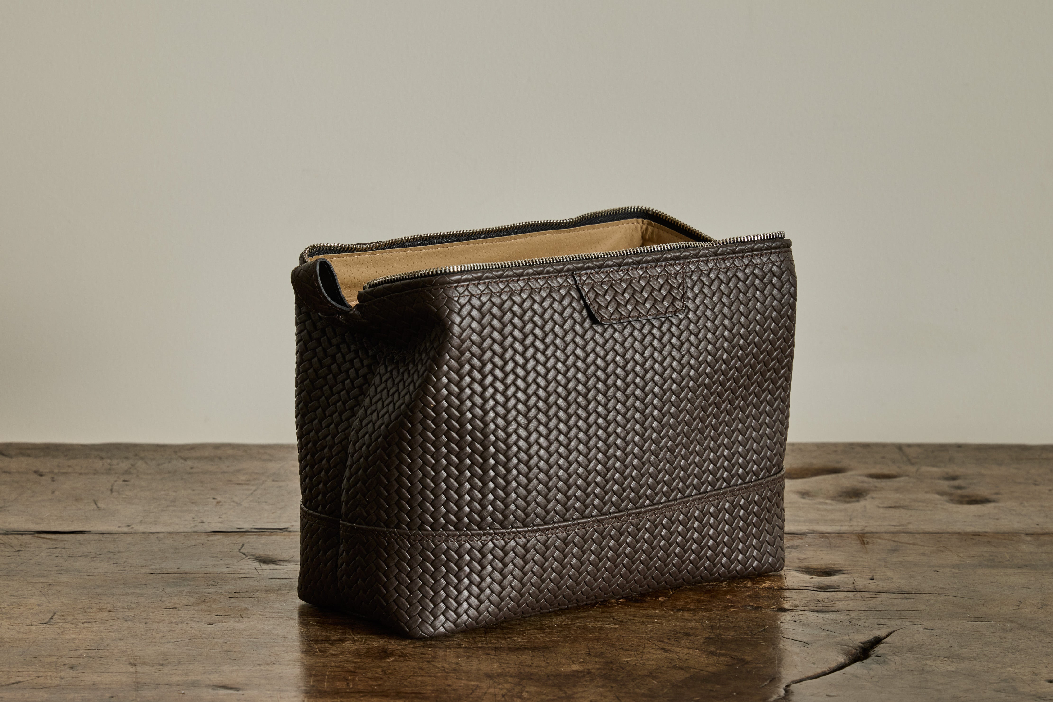 Brown Leather Washbag