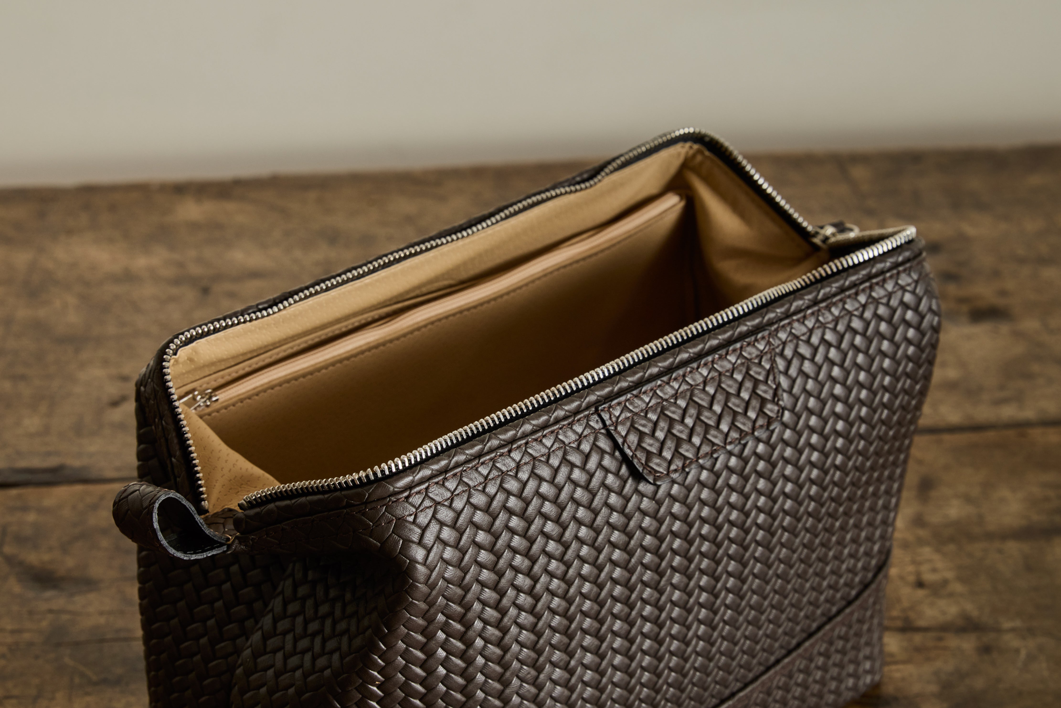 Brown Leather Washbag