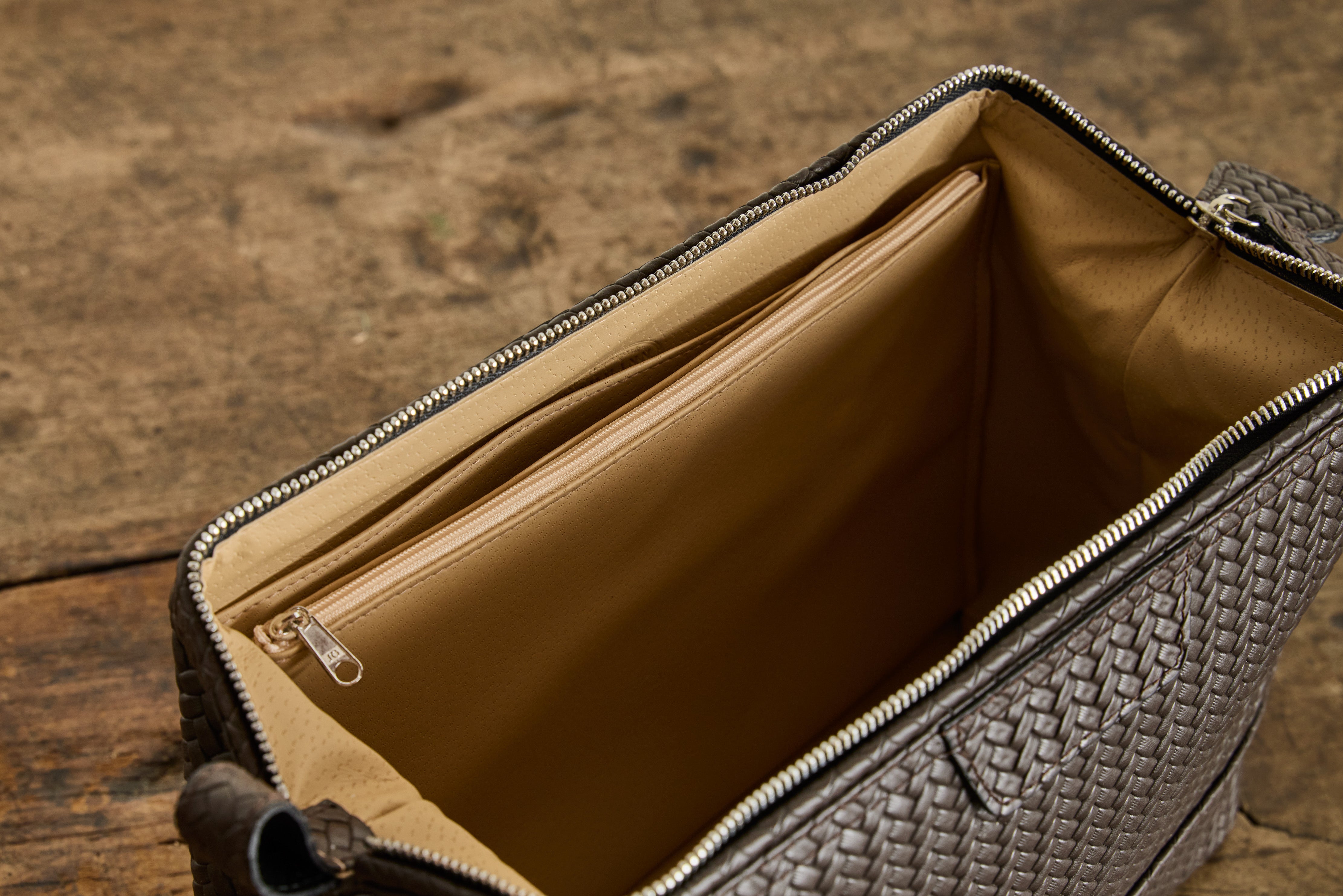 F. Hammann Brown Leather Washbag