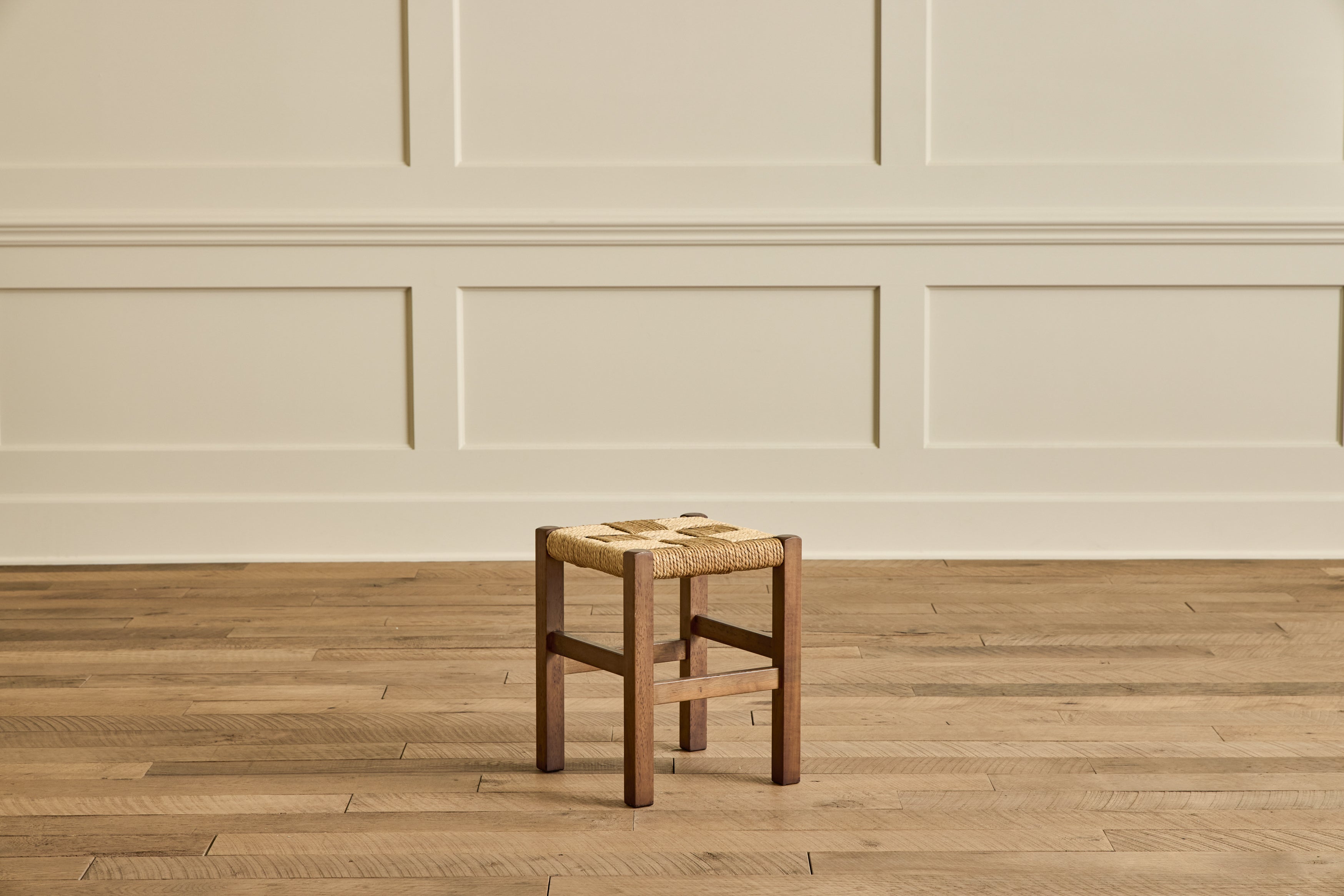 Danish Wood & Rush Stool