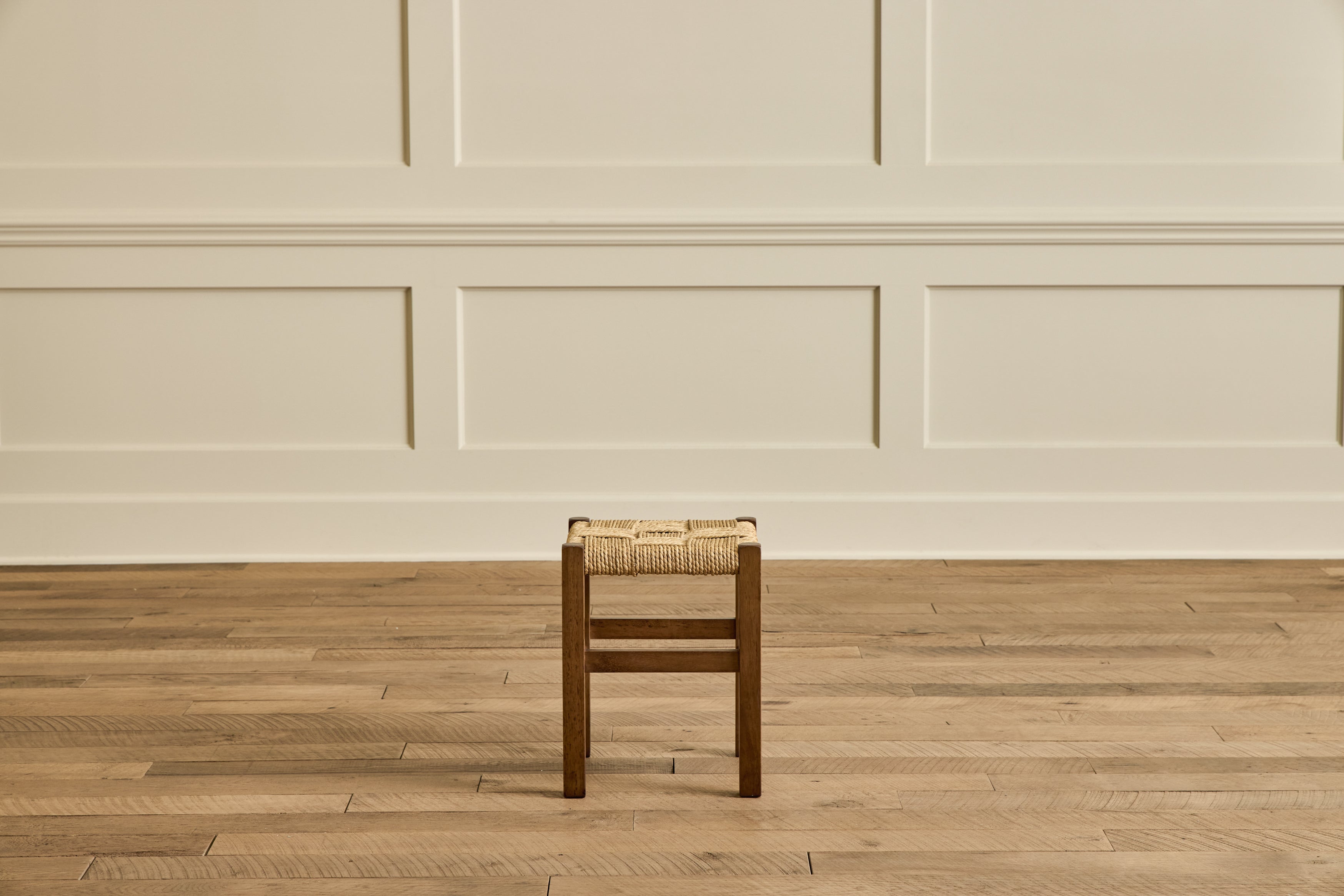 Danish Wood & Rush Stool