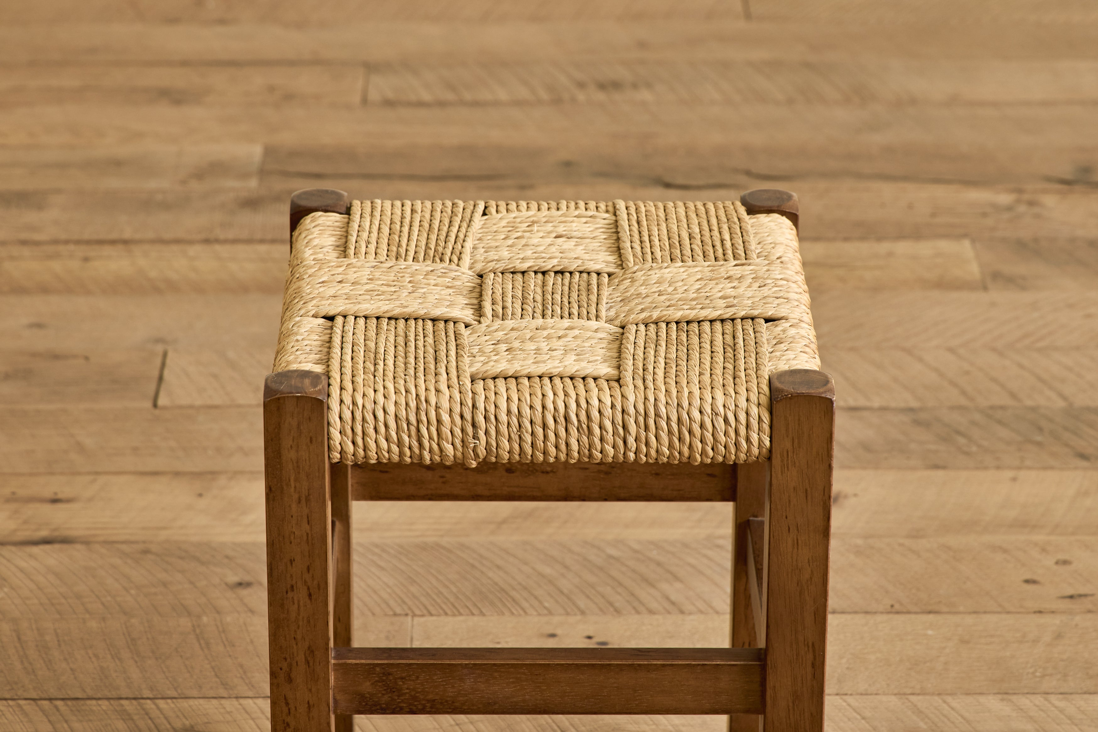 Danish Wood & Rush Stool