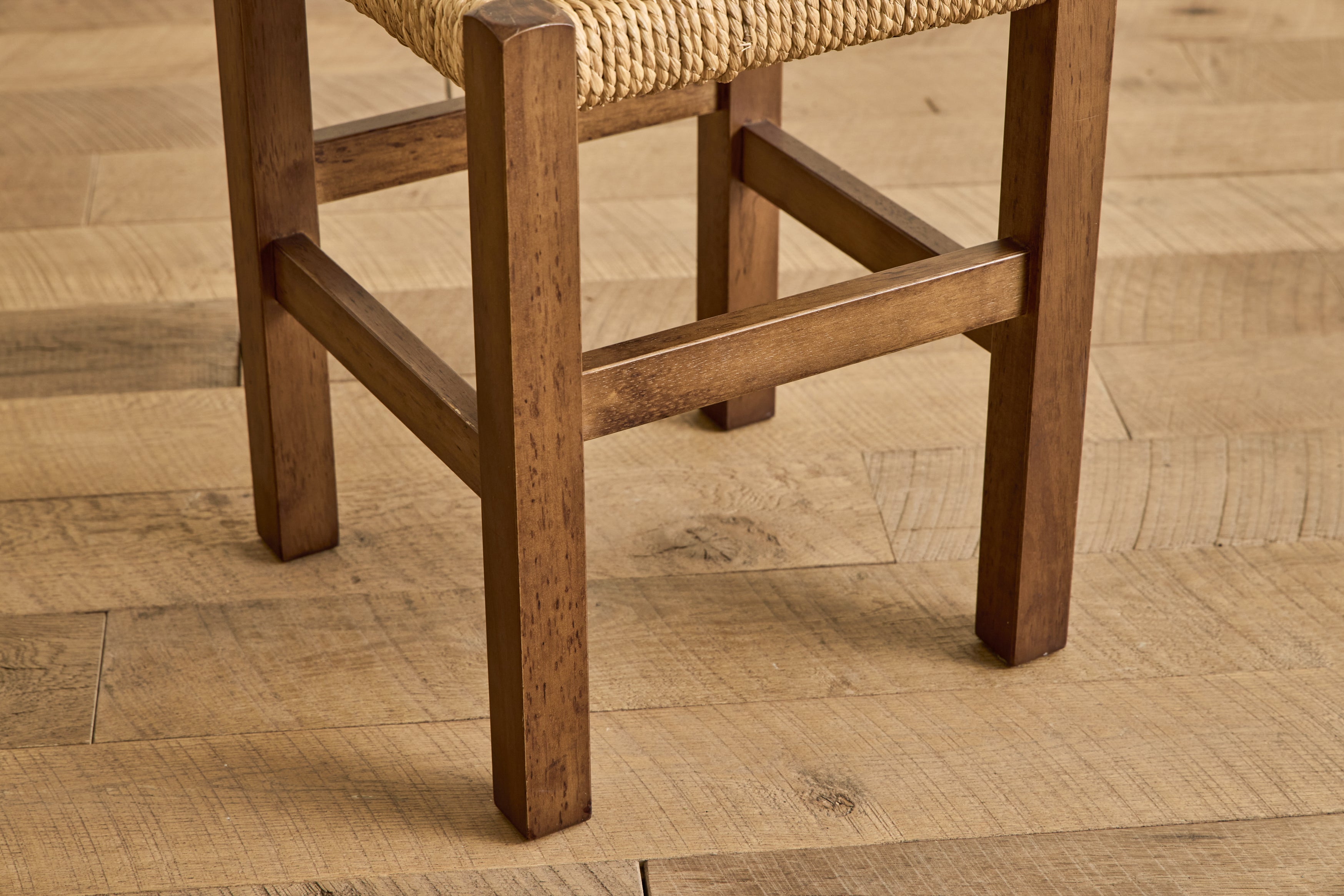 Danish Wood & Rush Stool