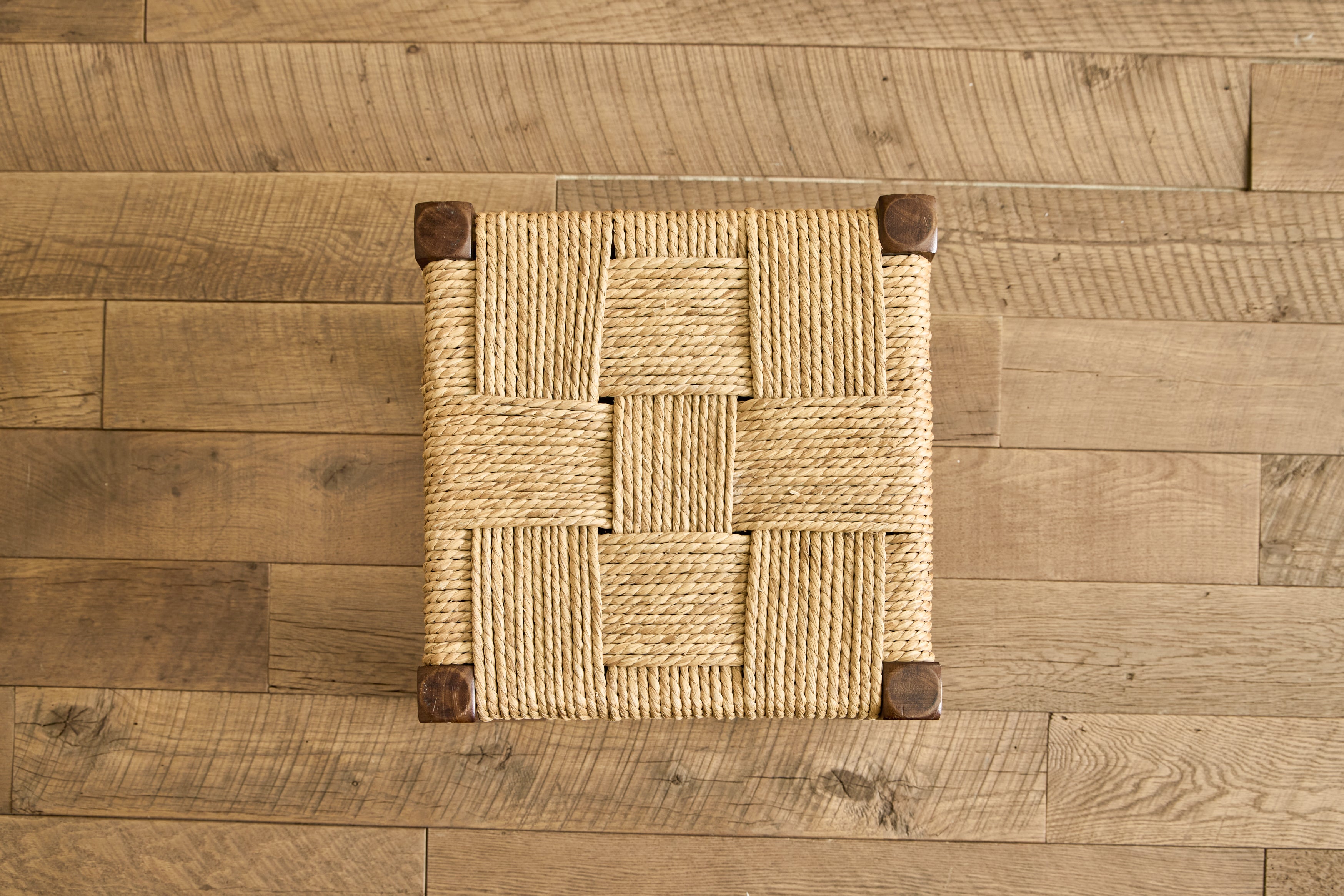 Danish Wood & Rush Stool