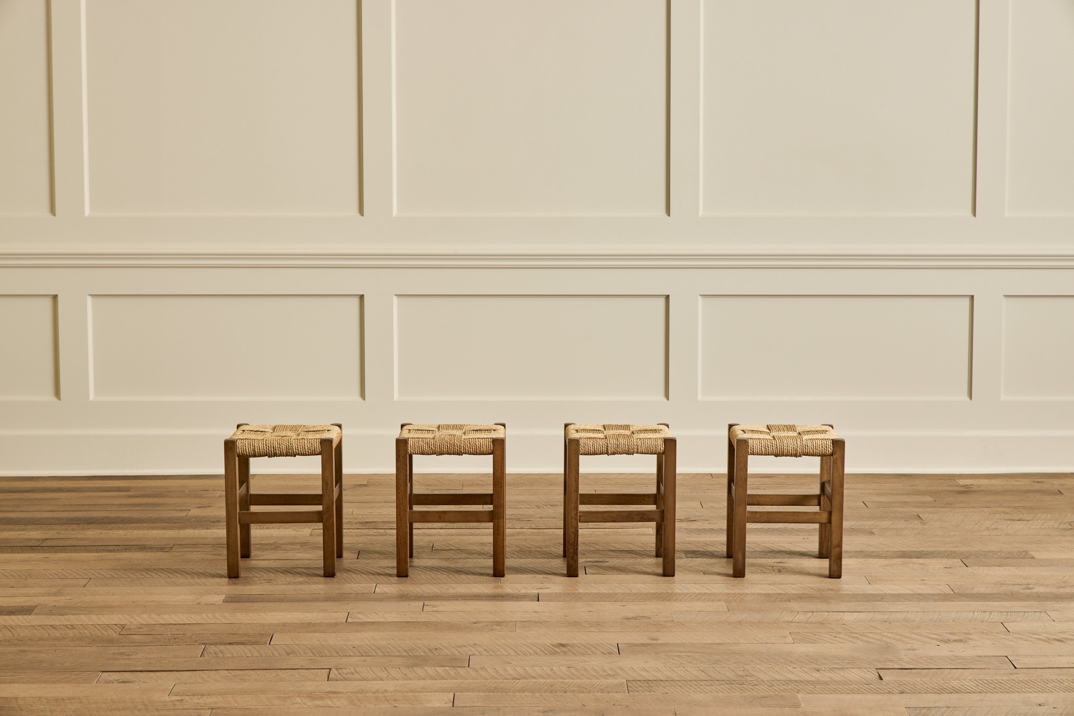 Danish Wood & Rush Stool