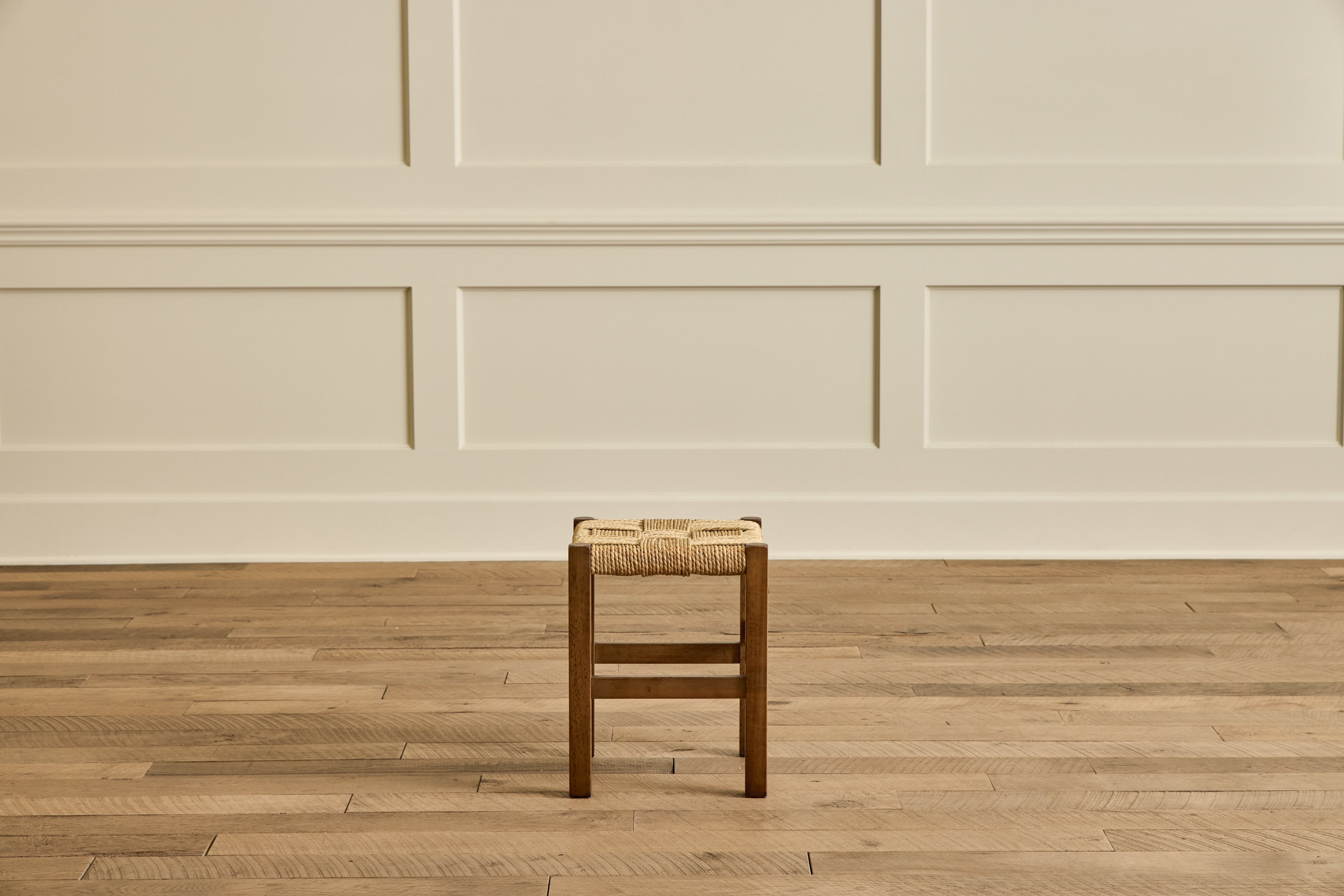 Danish Wood & Rush Stool