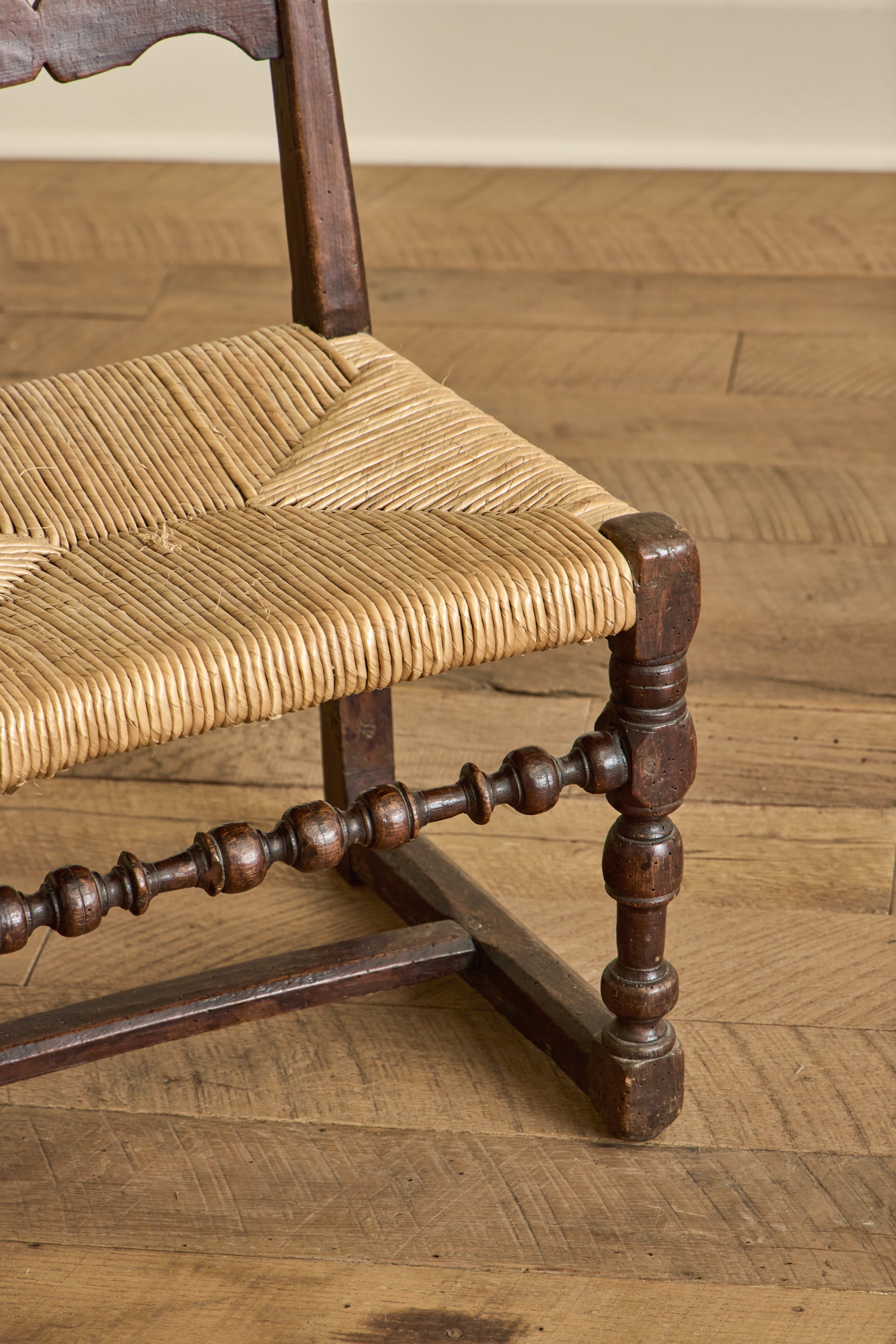 Pair of High Back Rush Chairs