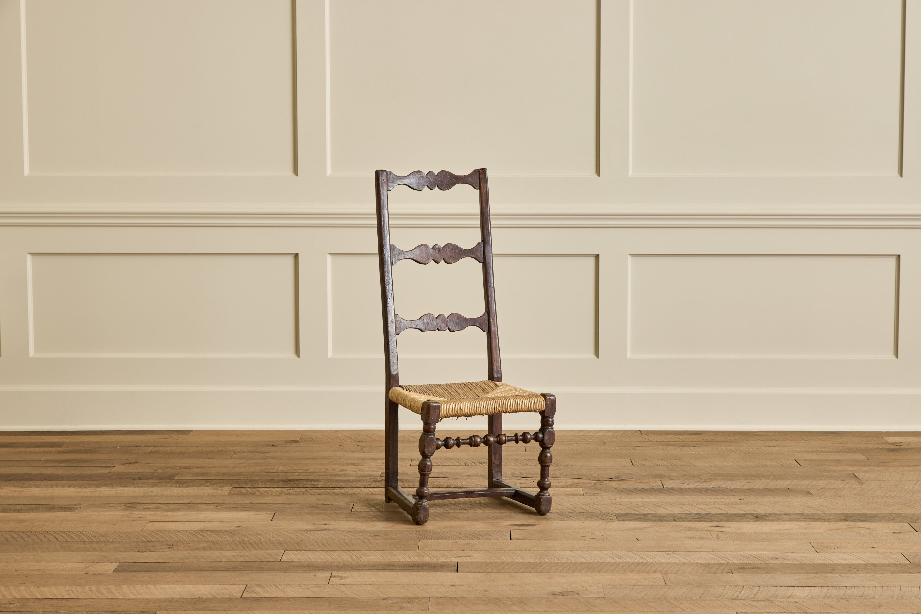 Pair of High Back Rush Chairs