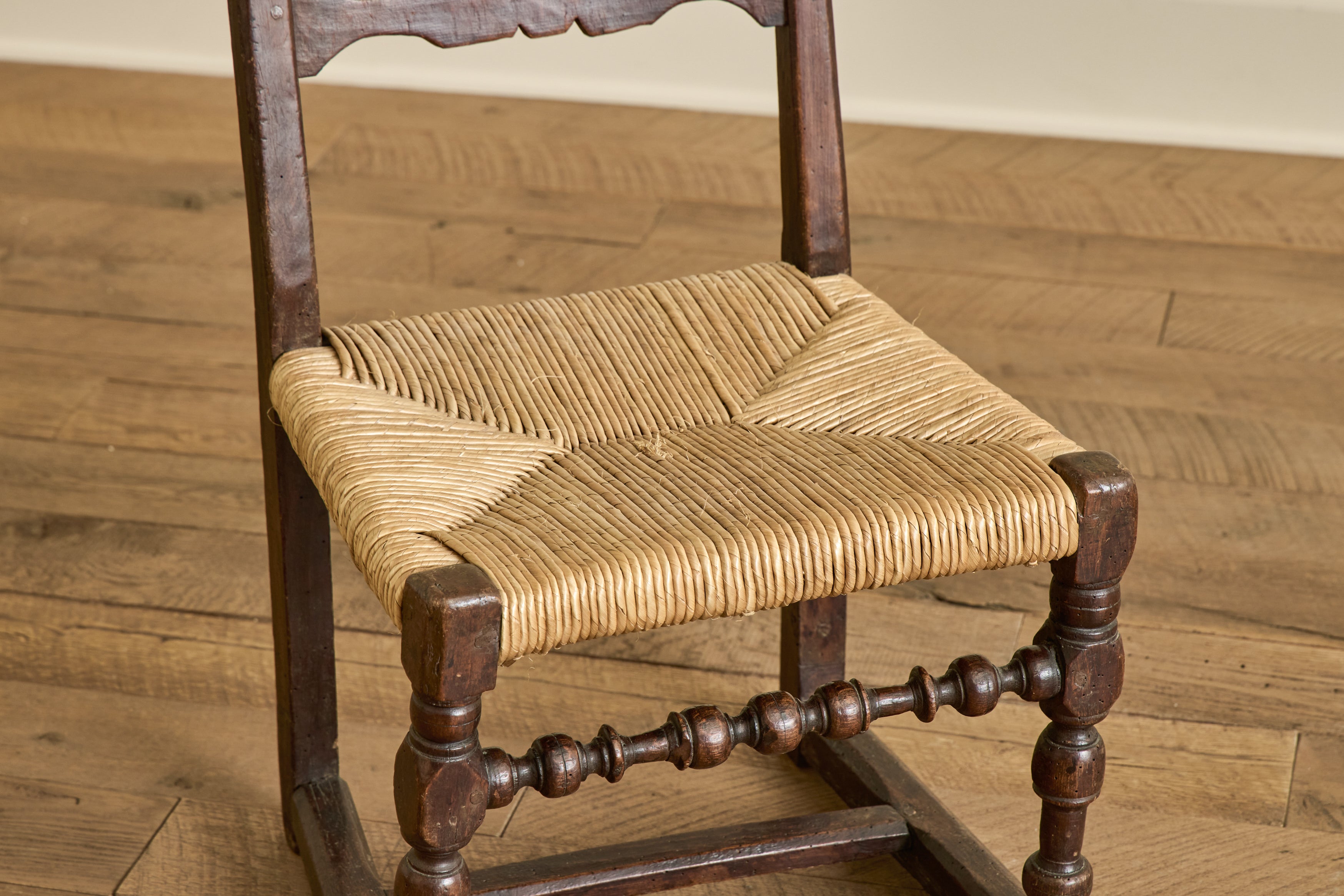 Pair of High Back Rush Chairs