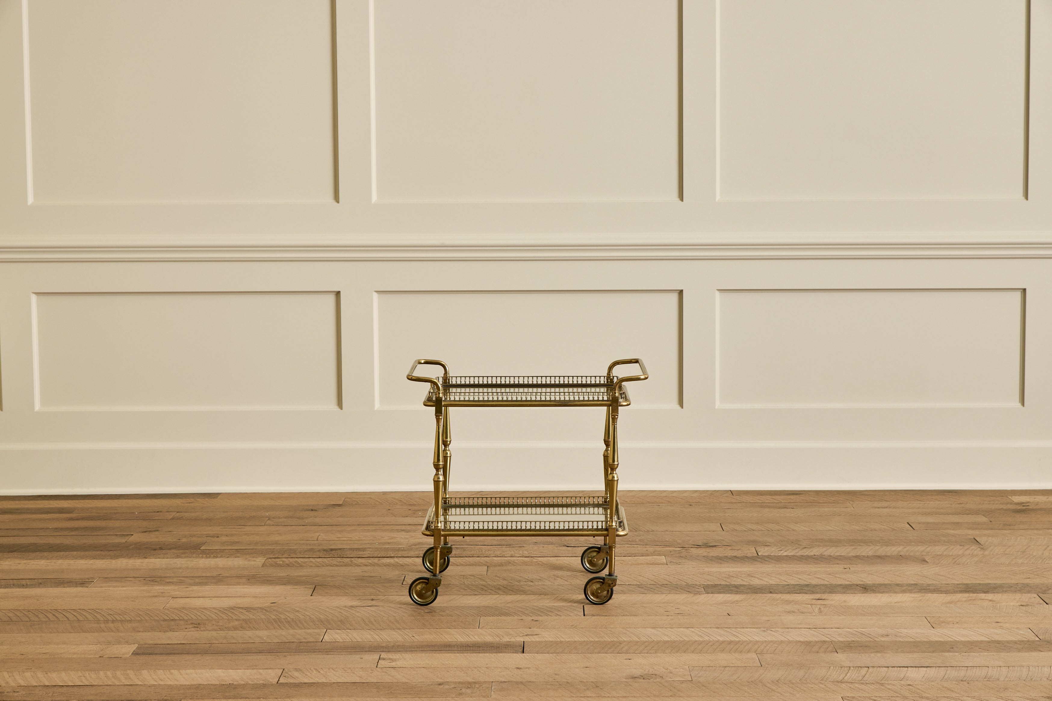 Mid Century Brass Bar Cart