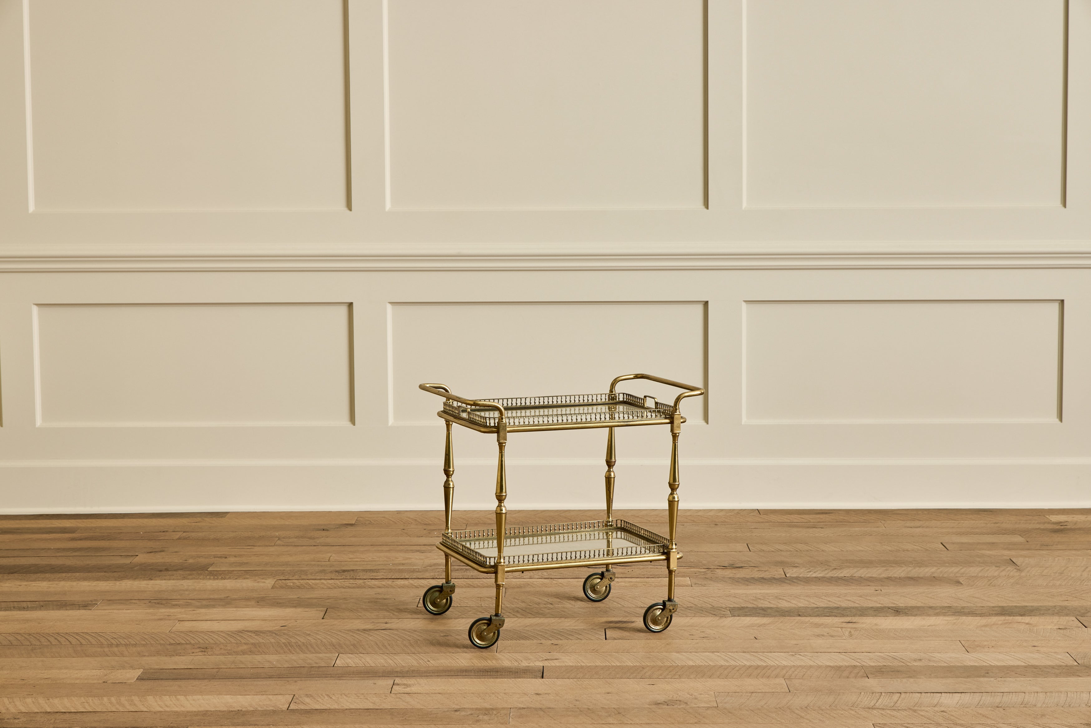 Mid Century Brass Bar Cart
