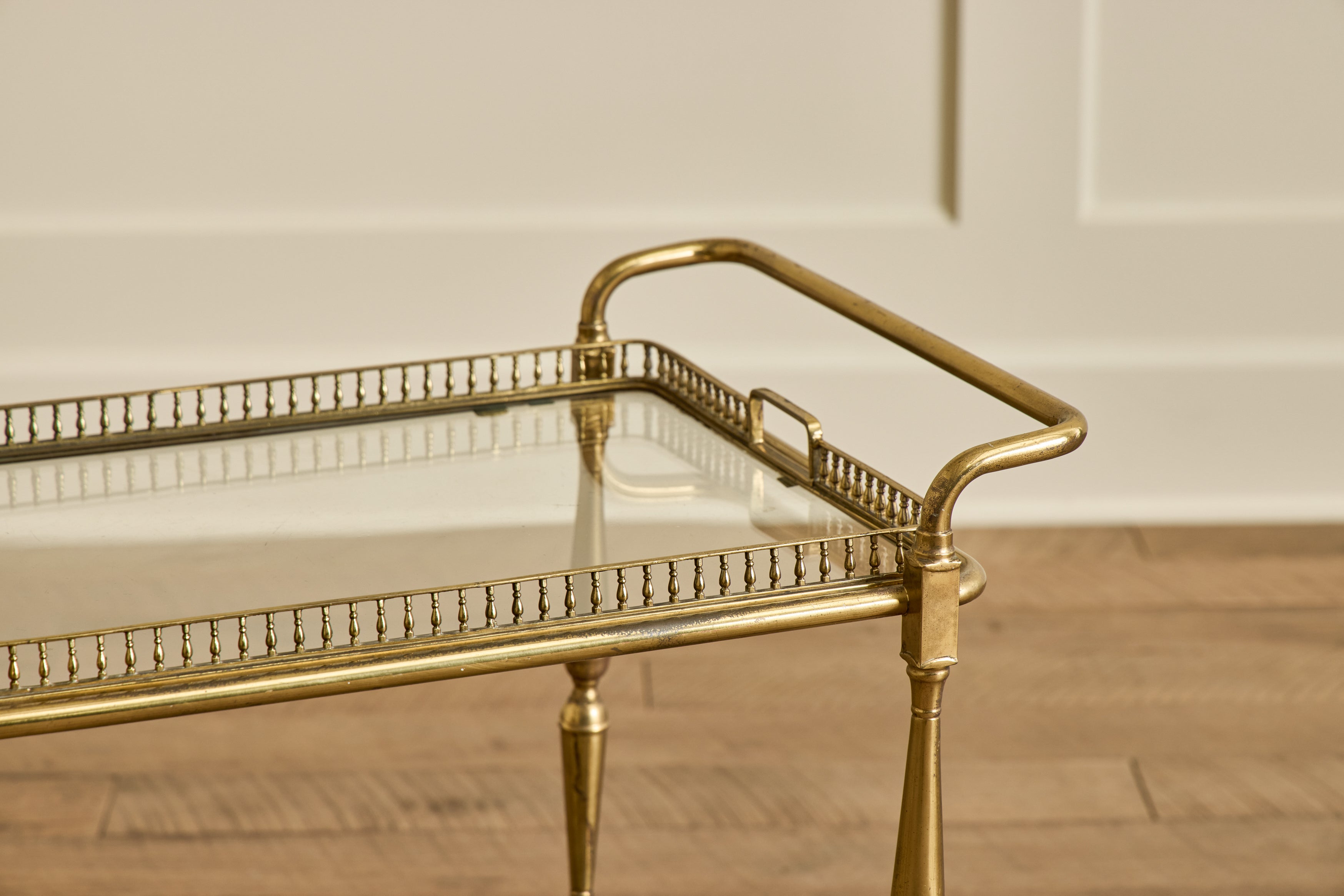Mid Century Brass Bar Cart