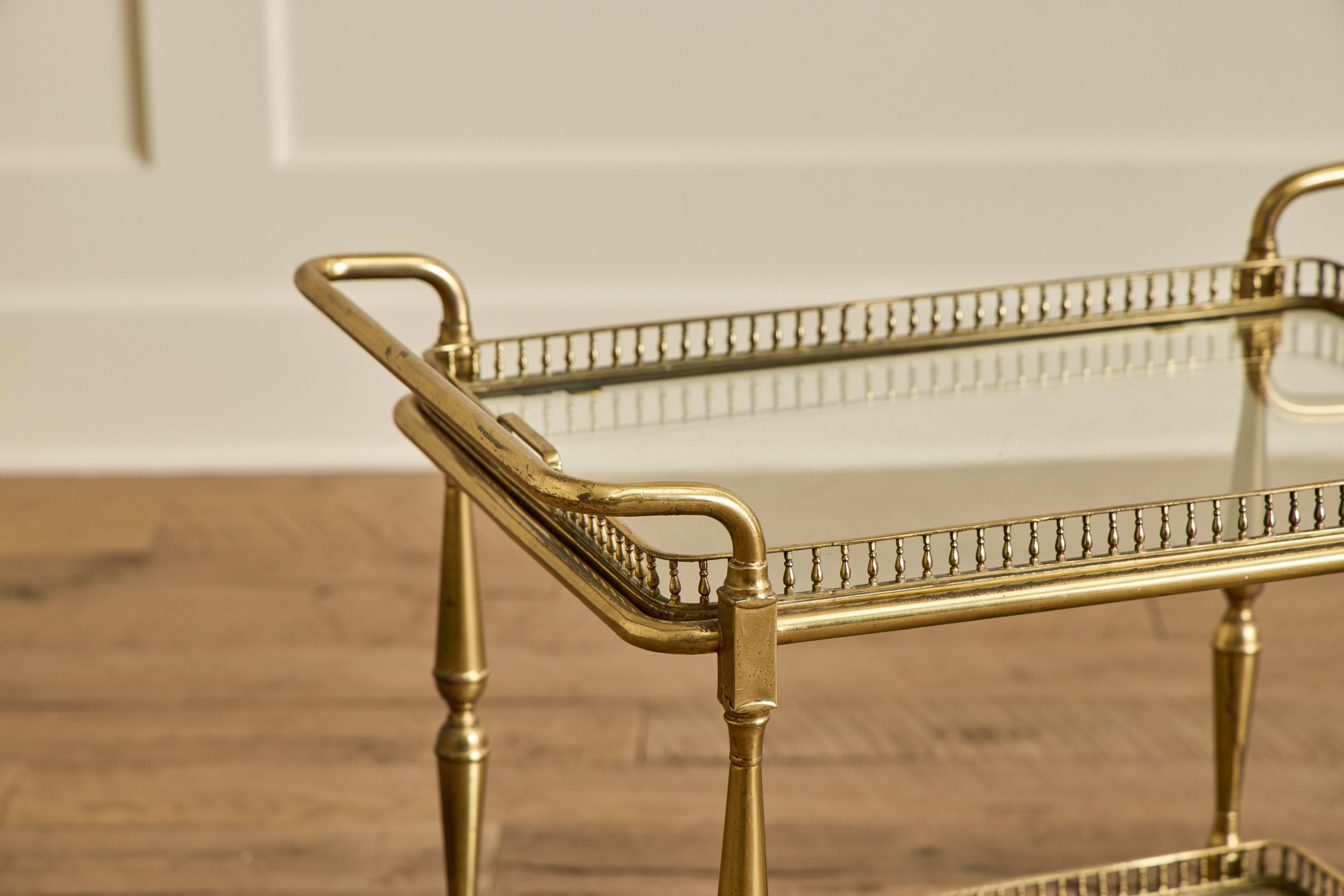 Mid Century Brass Bar Cart