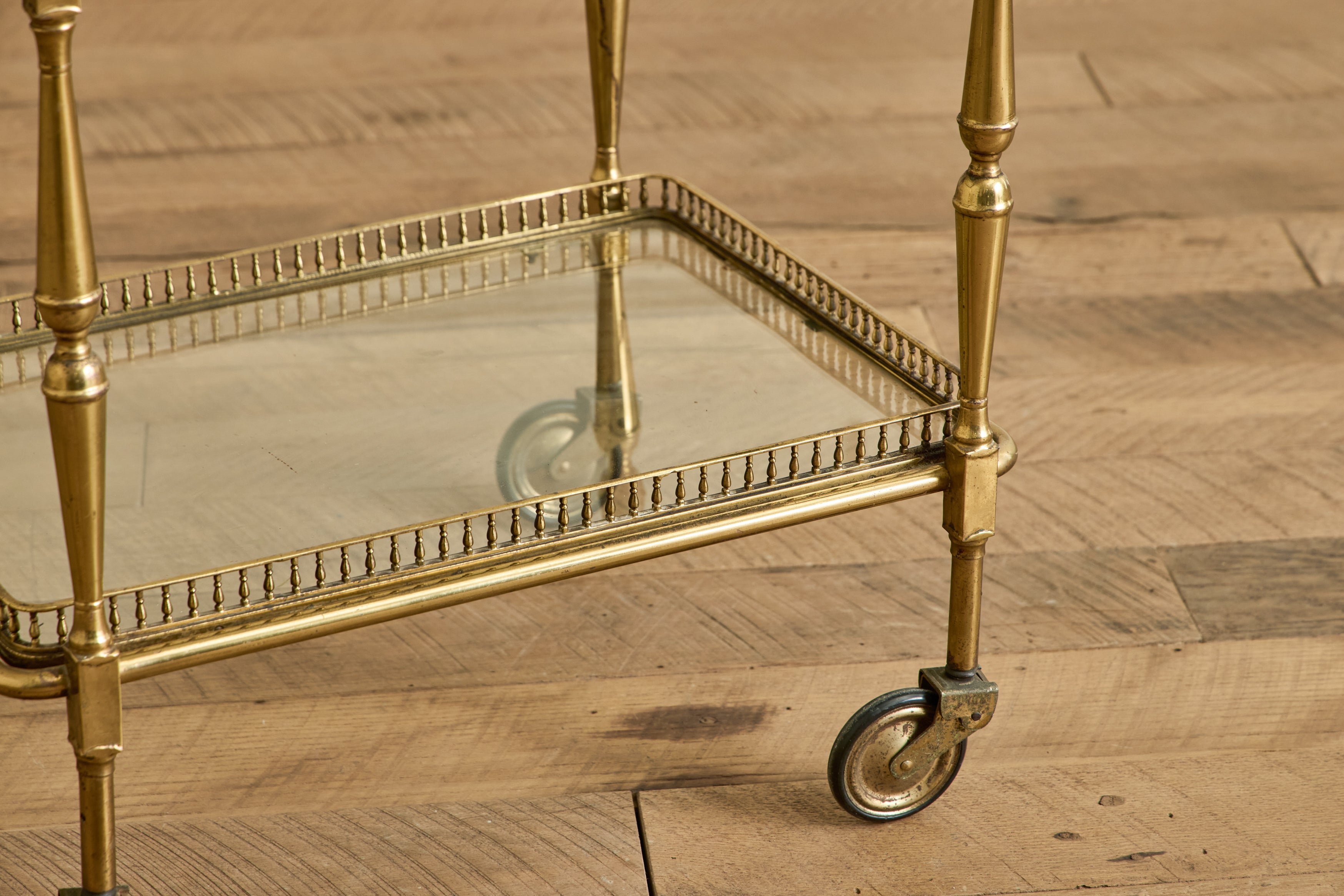 Mid Century Brass Bar Cart