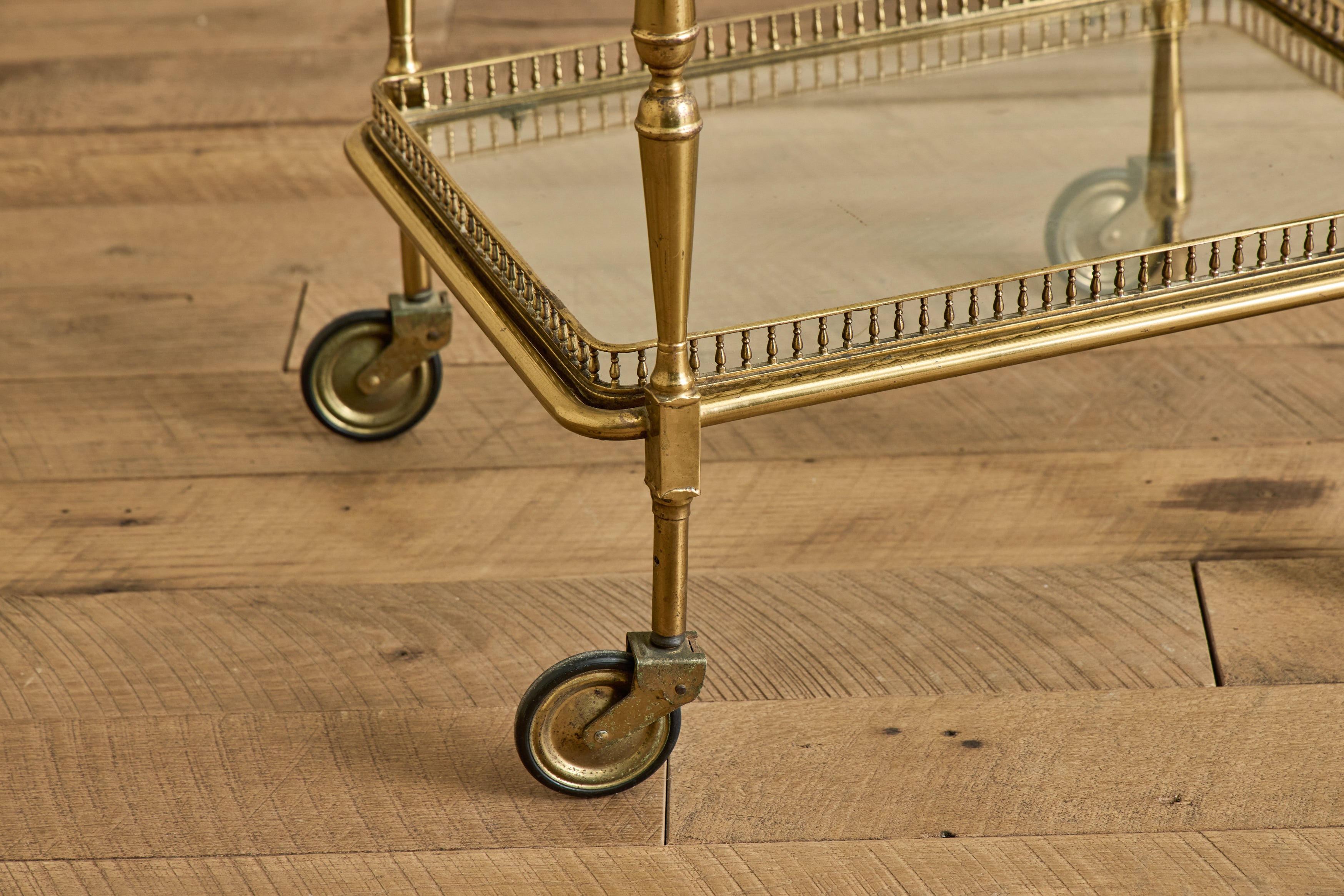 Mid Century Brass Bar Cart