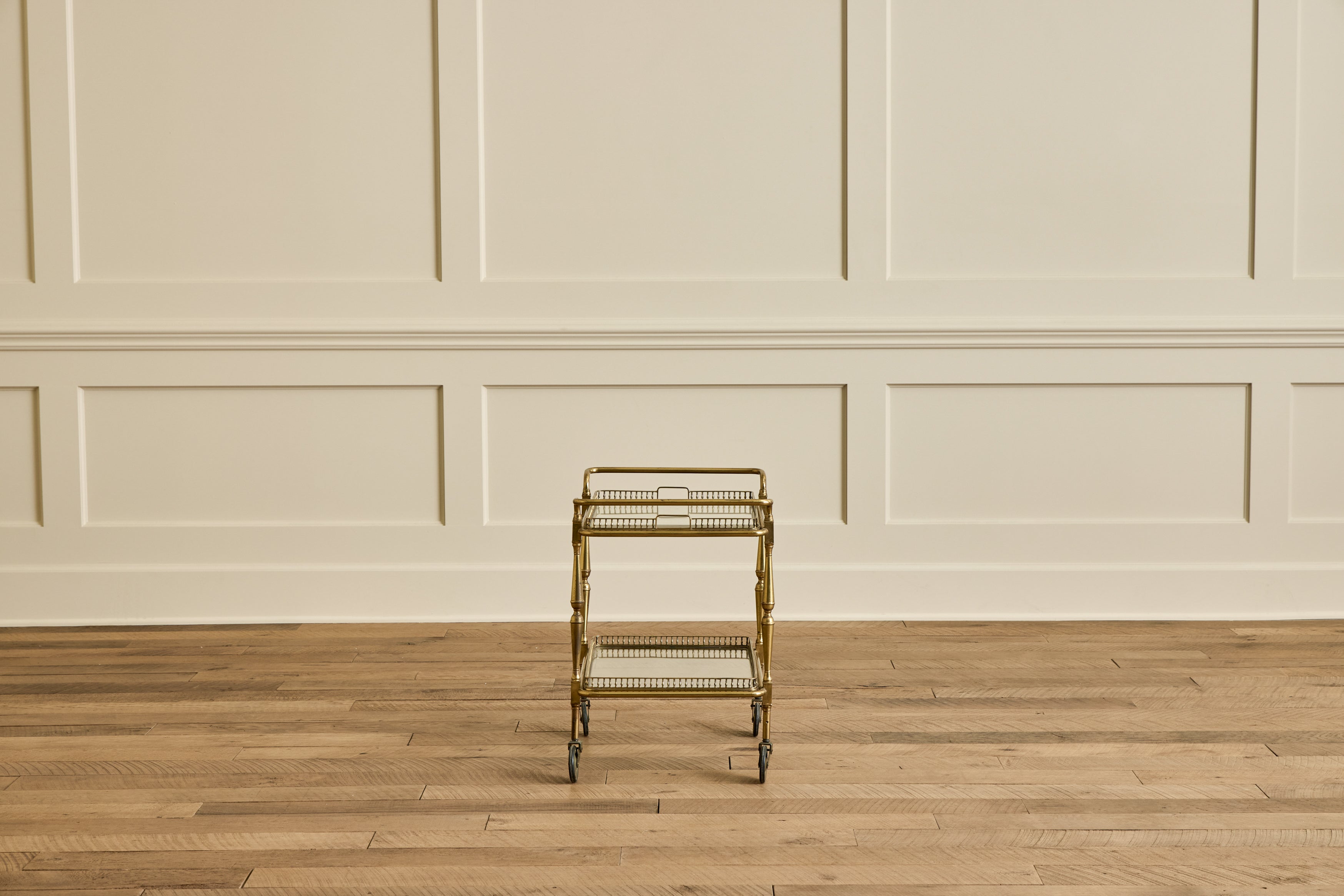 Mid Century Brass Bar Cart