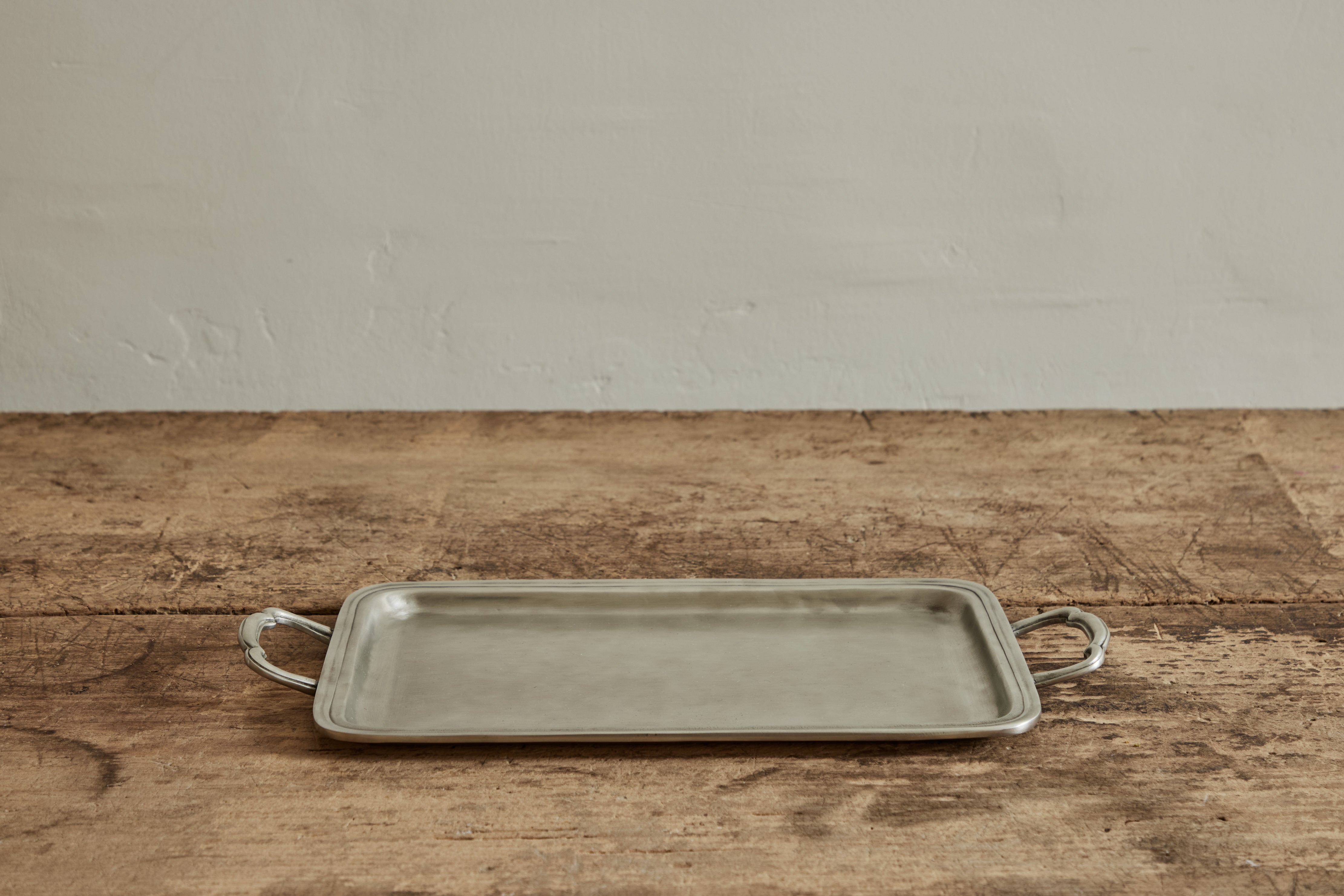 Match Pewter, Lago Rectangle Tray with Handles