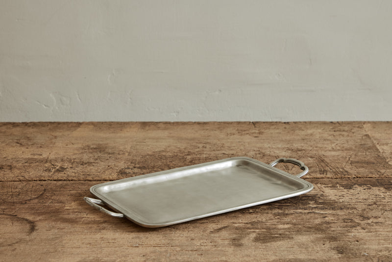 Match Pewter, Lago Rectangle Tray with Handles