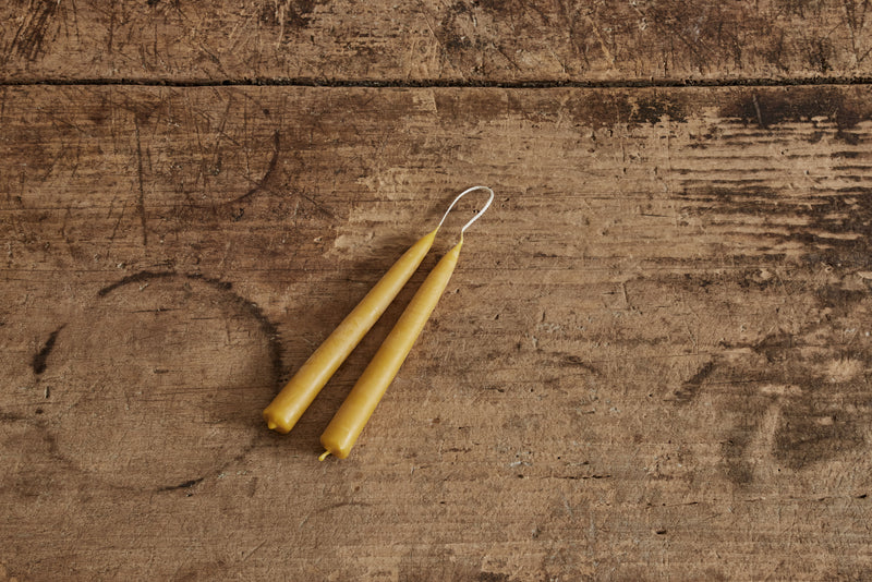 Pair of Beeswax Taper Candles