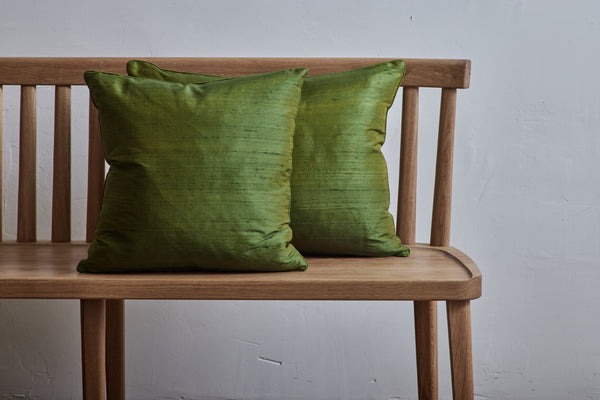 Nickey Kehoe Silk Pillow, Dark Green