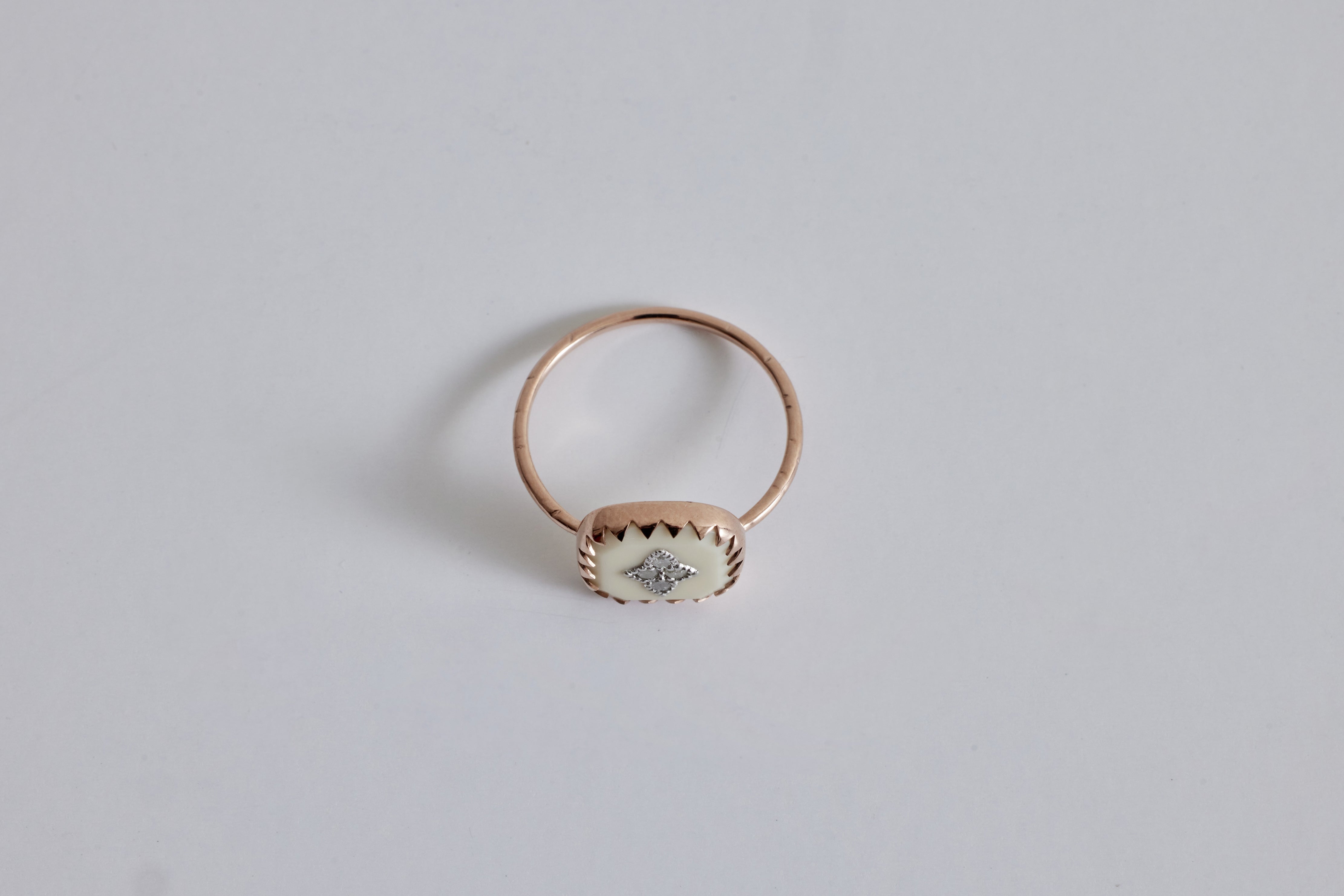 Pascale Monvoisin, Pierrot Ring, Blanc (Size 52)