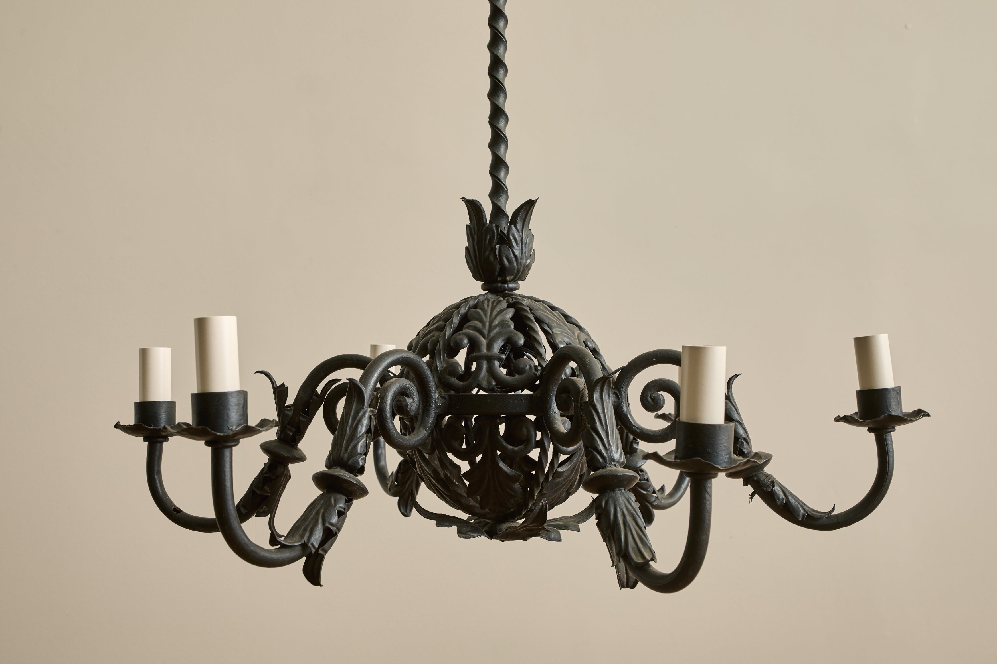 Early 20th Century Iron Chandelier