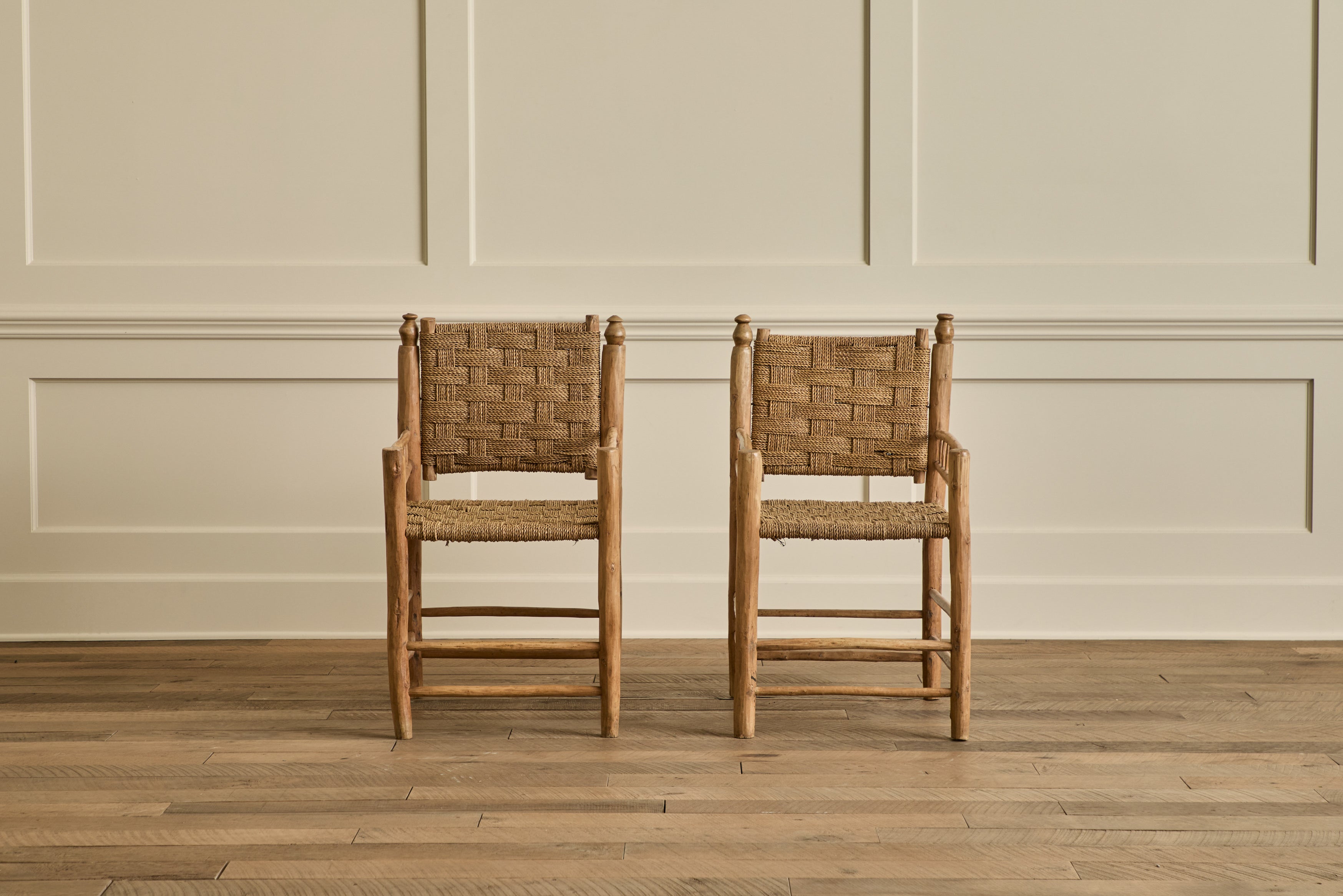 Pair of Woven Lounge Chairs