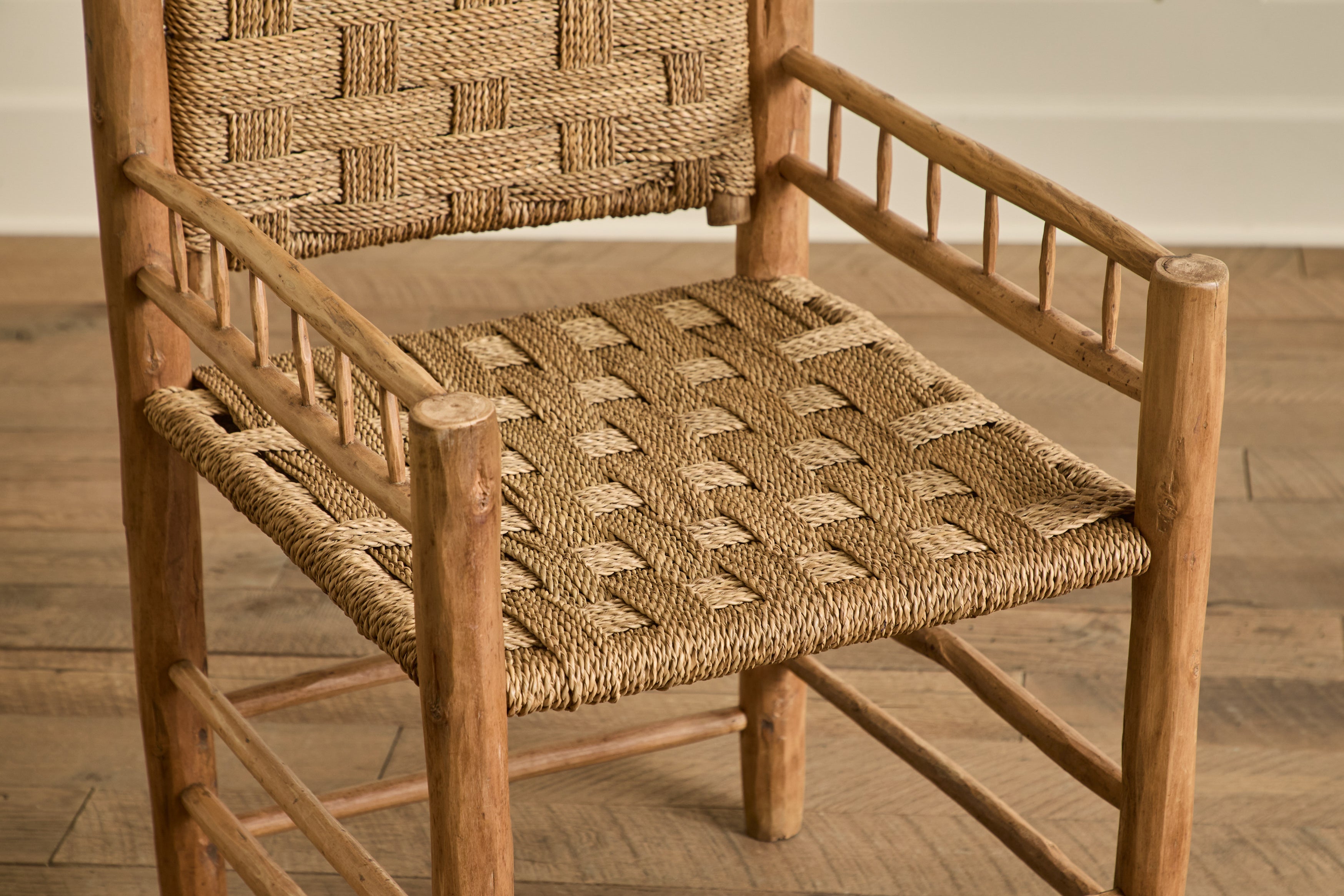 Pair of Woven Lounge Chairs