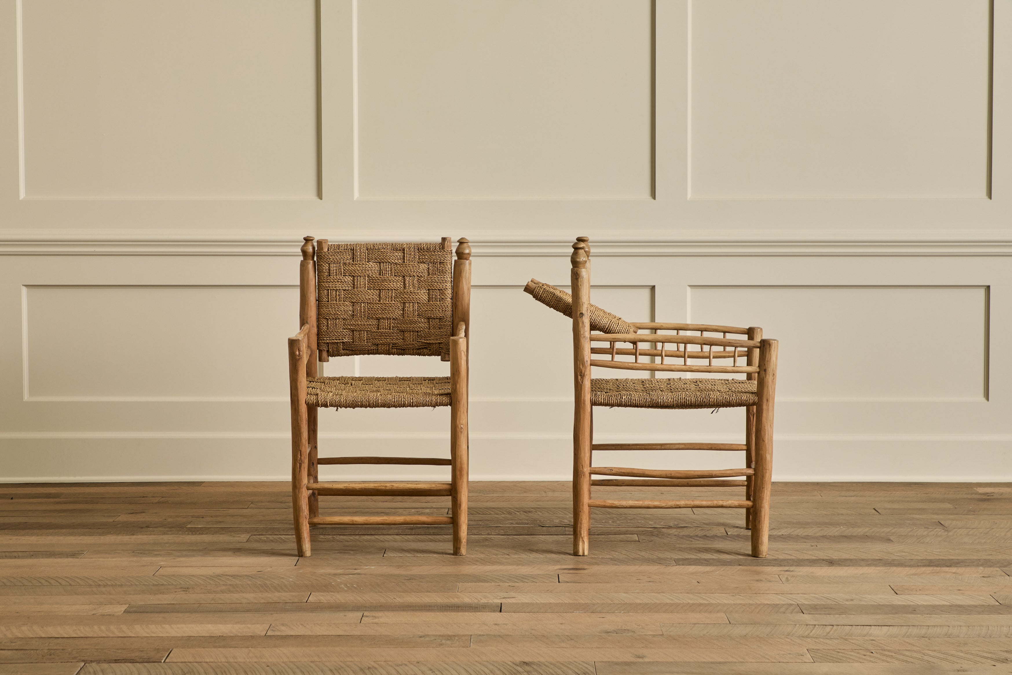 Pair of Woven Lounge Chairs
