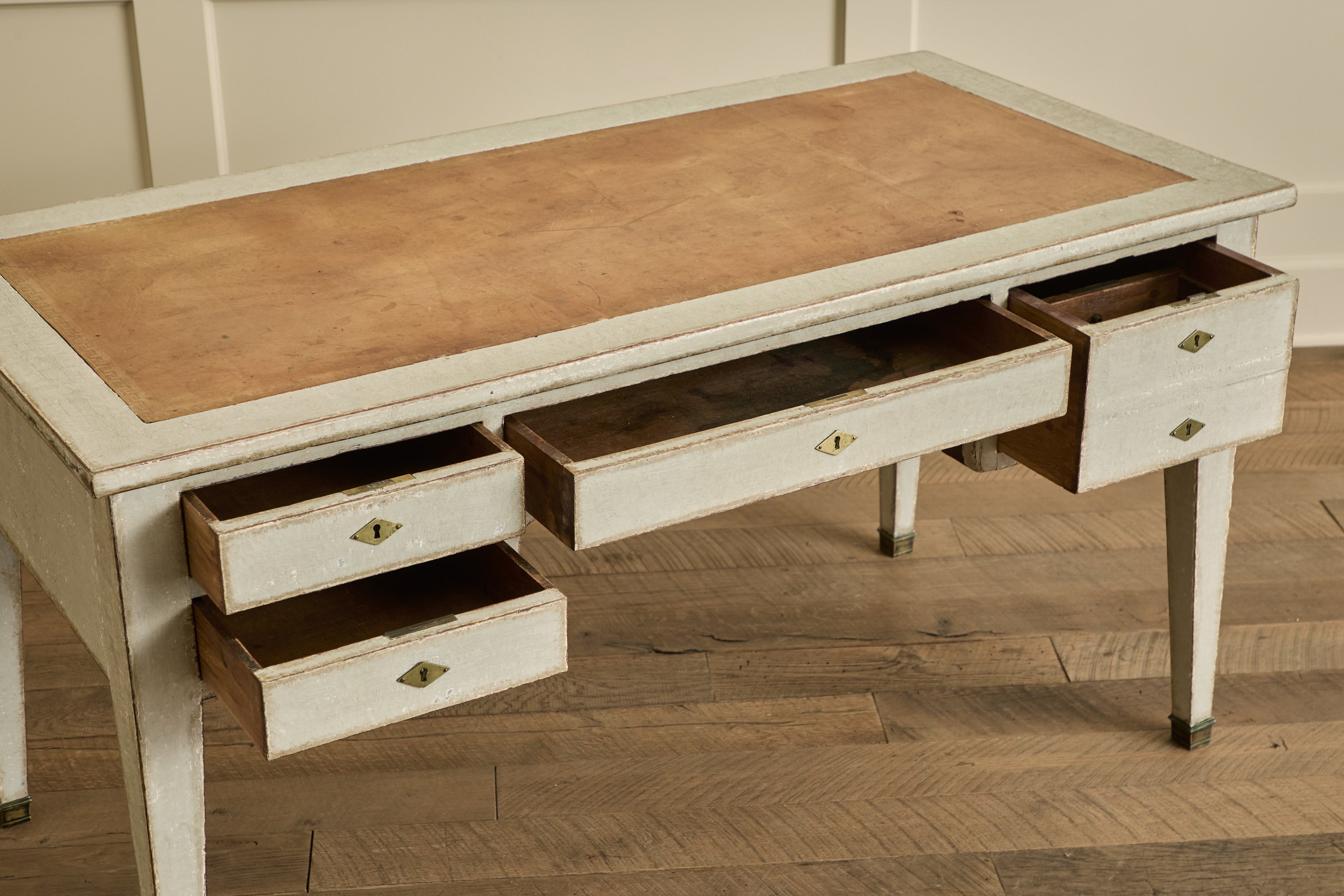 Swedish Leather Top Desk