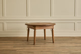 Round Oak Wood Extension Table