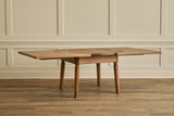 Round Oak Wood Extension Table
