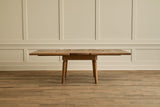 Round Oak Wood Extension Table