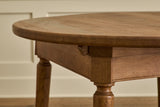 Round Oak Wood Extension Table