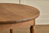 Round Oak Wood Extension Table