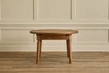 Round Oak Wood Extension Table