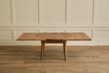 Round Oak Wood Extension Table