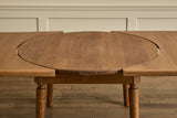 Round Oak Wood Extension Table