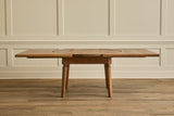 Round Oak Wood Extension Table