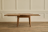 Round Oak Wood Extension Table