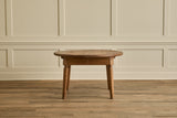 Round Oak Wood Extension Table