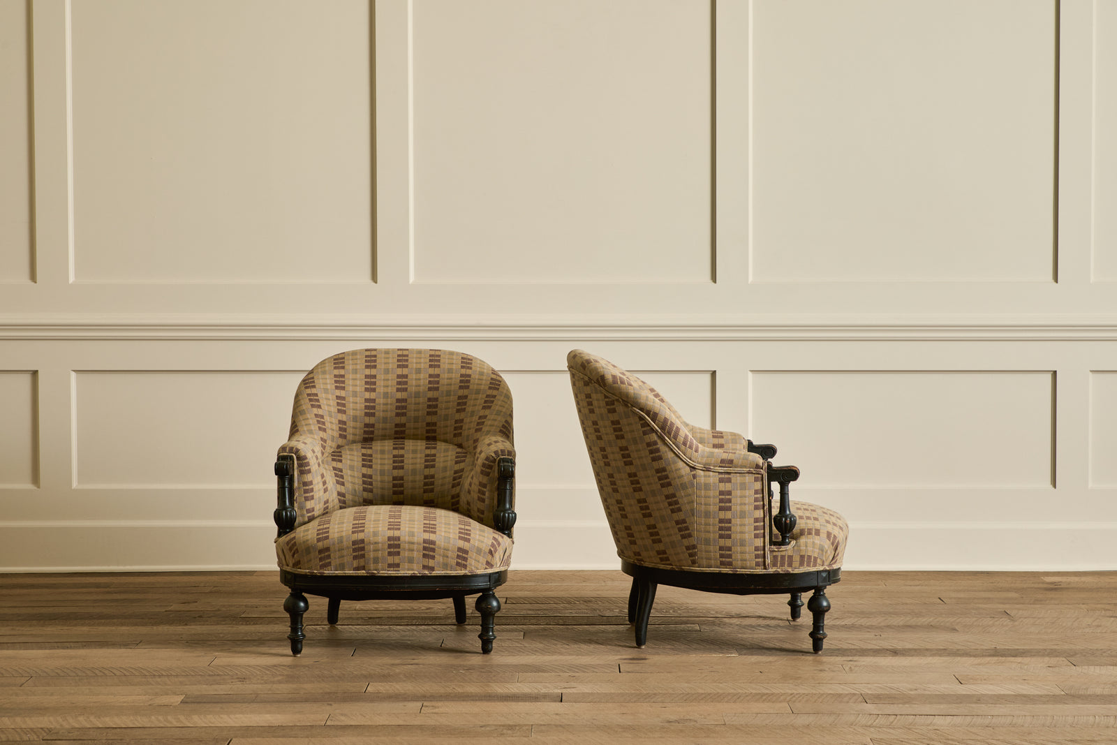 Pair French Crapaud Arm Chairs – Nickey Kehoe